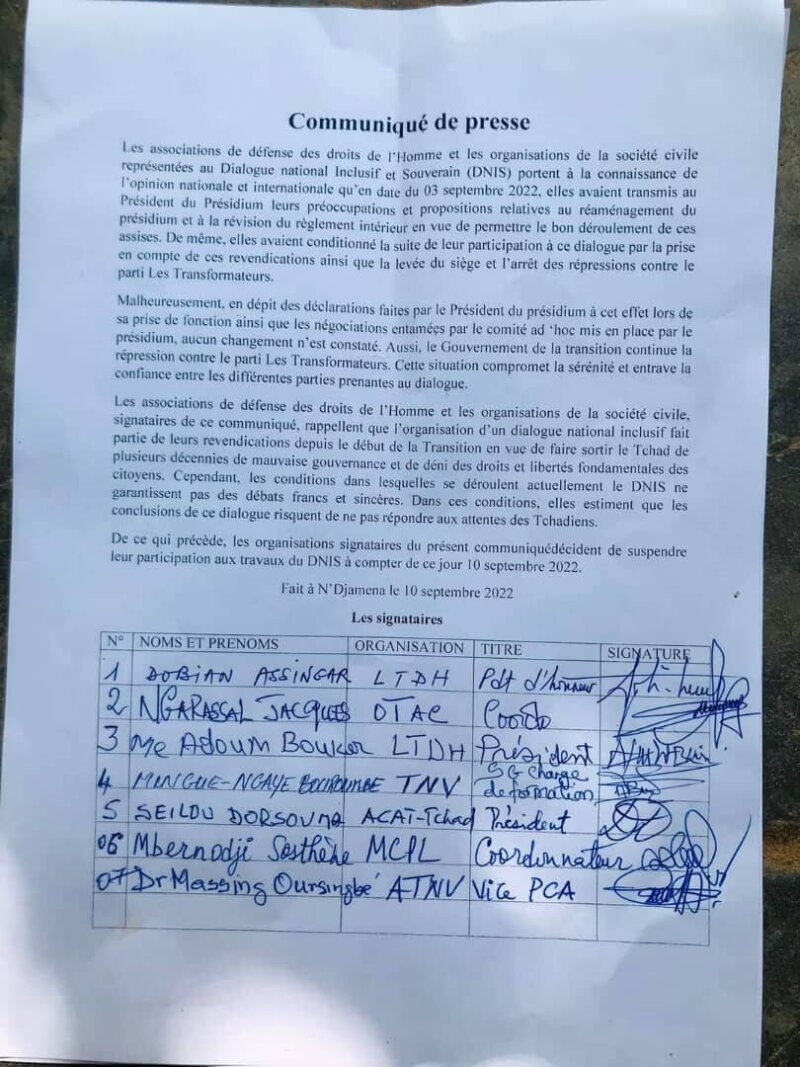 DNI: 7 organisations de la société civile suspendent leur participation